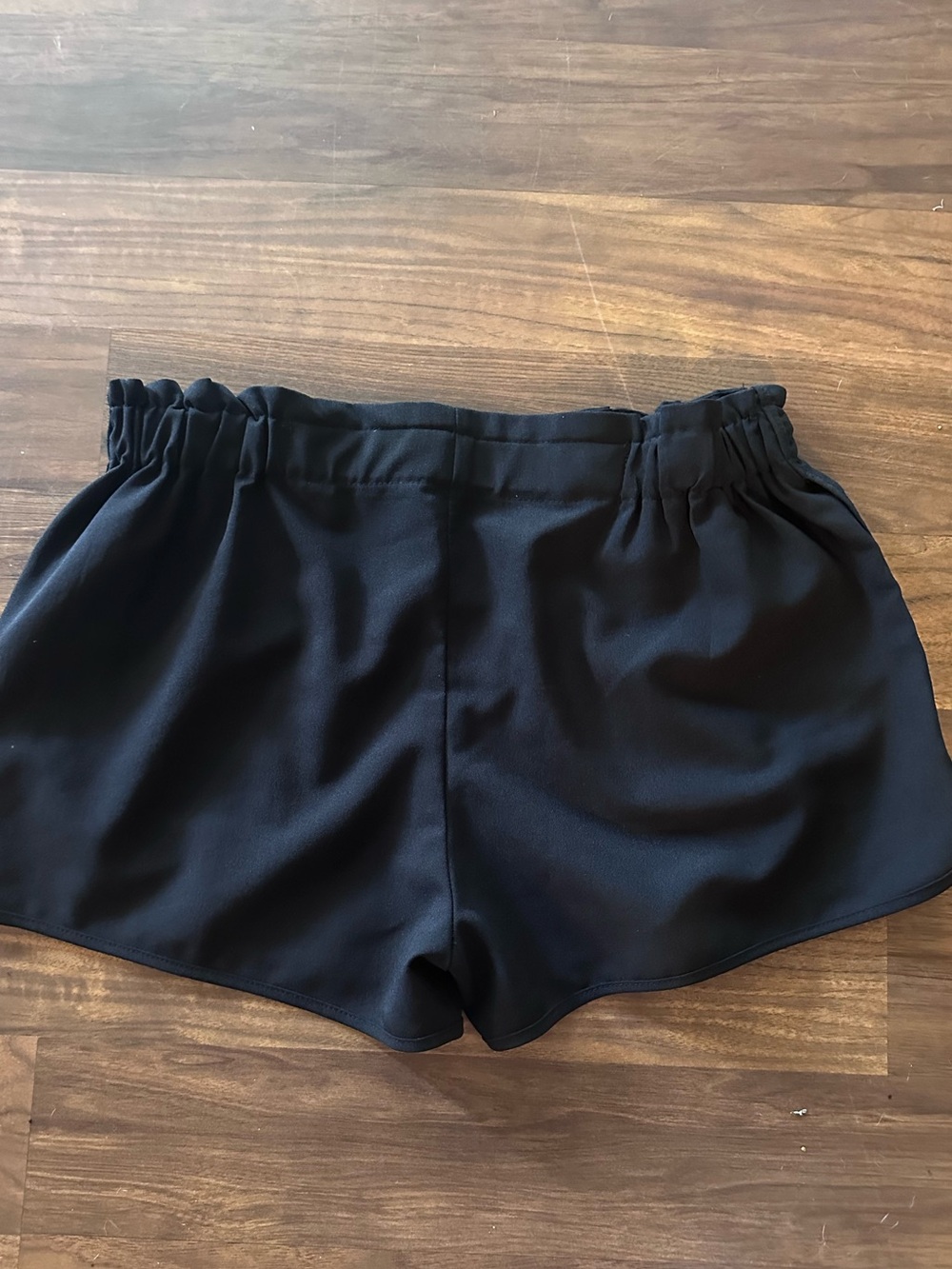 Lumiere Black Elastic Waist Athletic Shorts
